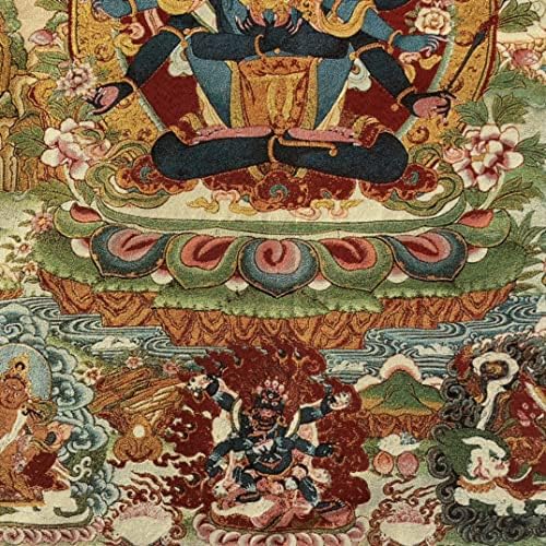 35 רקמה טיבטי בודהיזם משי רקמת צפוף קונג שלושה פרצופים שש זרועות וג' רה בודהה תנגקה תליית מסך