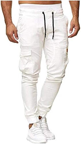מכנסי טרנינג לגברים, טלאים מפוספסים מזדמנים של גברים F_GOTAL המותניים המותניים המותניים המפעילים מכנסיים מכנסיים עם כיסים