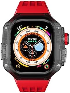 ערכת שינוי FKIMKF עבור Apple Watch Ultra Band 49 ממ שקוף ג'לי ברור מכסה מגן מכסה פגוש רצועת ספורט ל- iWatch
