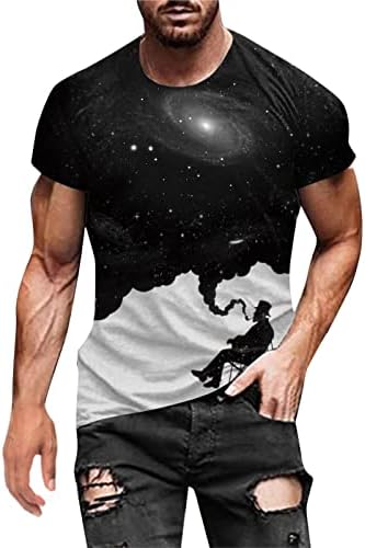 חייל לגברים של XXBR חולצות שרוול קצר רחוב קיץ 3D גלקסי דיגיטלי אופנה מודפסת אופנה רופפת צוואר צוואר טיי קז'ס צמרות חליפות ספורט