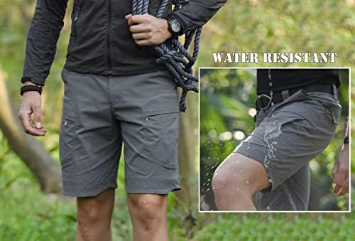 מכנסיים קצרים טקטיים יבש של Navekull מהיר משקל קל משקל קלות עבודה חיצונית מכנסי מטען טיולים קצרים עם 7 כיסים