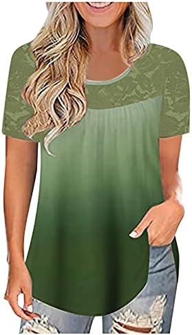 חולצות לנשים גרפי קיץ טרנדי מקרית חולצות בתוספת גודל צוות צוואר ארוך שרוול לנשימה אופנה