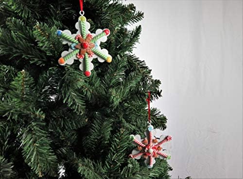 עץ חג המולד של שצ'י תלוי פתיתי שלג מעוטרים בממתק Lollypop עץ חג המולד קיר קיר בית קישוטים קישודים 2 יחידות