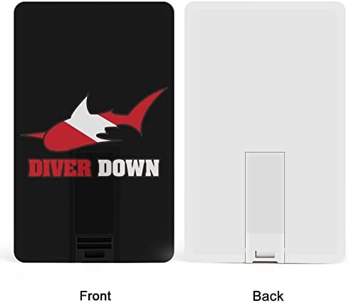 צולל מטה כרטיס אשראי של כריש USB פלאש פלאש המותאם אישית למקל מזיכרון כונן אחסון מפתח 32 גרם