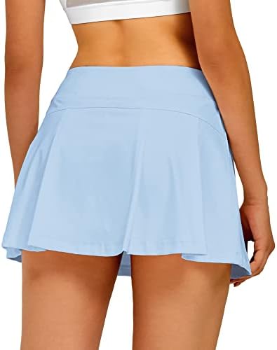 חצאית טניס לנשים של סטל גולף גולף ספורטס אתלטית מותניים גבוהות עם כיסים מכנסיים קצרים אימון ספורט קפלים חמוצים קפלים
