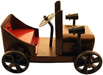 עתיק סגנוןמרכבה ללא סוסים גיליון מתכת דגם רכב בחום עם אדום מושב ושחור מבטאים