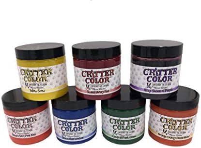 וורן לונדון צבע CRITTER צבע זמני פרווה לחיות מחמד קל לשימוש- 7 צבעים- תוצרת USA- כל 7 הצבעים