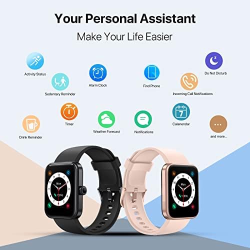 Umidigi Ufit Pro Watch Smart Watch Alexa מובנה, גשש כושר עם דופק, Spo2 ו- Sleep Monitor, 5ATM עמיד למים מסך מגע צבע לגברים לנשים תואמות לאייפון ואנדרואיד