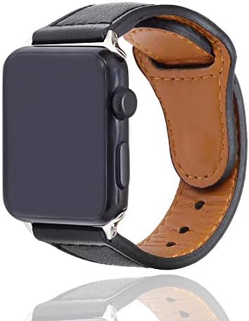 NightCruz תואם לפס שעון אפל עור - צמיד עור מתכוונן וינטג 'לסדרת Apple Watch 5/4/3