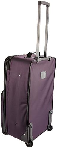 סט מזוודות זקוף של רוקלנד מסע, ניתן להרחבה, סגול, 4 חלקים