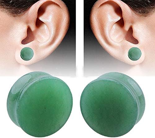קוקומה 2 זוגות טייגר עיניים & מגבר; ירוק ירקן אוזן תקעים טבעי אבן מודד מנהרת מרחיבי כפול התלקח גוף פירסינג