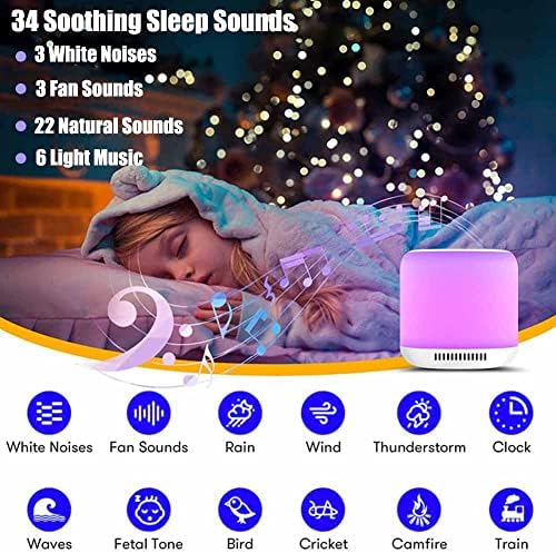 לבן רעש מכונה קול מכונות 9 צבעים לילה אור עם 34 צלילים מרגיעים שינה מכונה 3 טיימרים מתכוונן בהירות למבוגרים ילדים תינוק