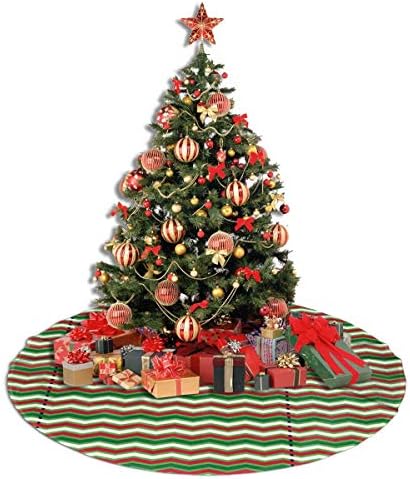דפוס חג המולד של Lveshop חצאית עץ חג המולד עגול יוקרה עגול מקורה חיצוני כפרי קישוטי חג חג המולד כפרי ≠ 30 /36 /48 שלושה גדלים）