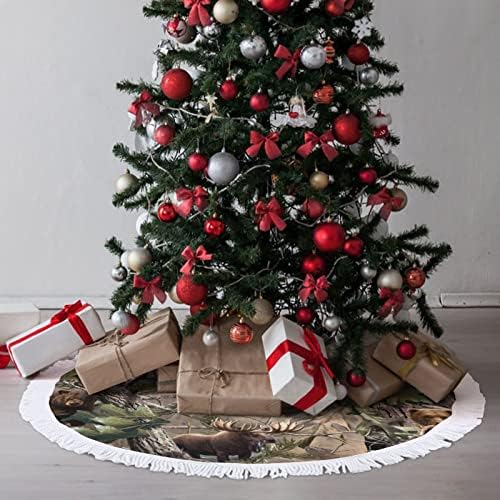 עץ צבי עץ דוב חצאית עץ חג המולד חג המולד חג המולד מחצלת עץ קישוטים לקישוטים לקישוטים מסיבת חג 30/36/48 אינץ '