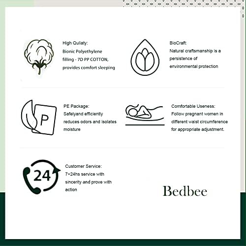 כרית הריון של Bedbee לשינה, כרית יולדות בצורת U עם כיסוי נשלף במיקרופייבר, תמיכה גב, ירכיים, רגליים, בטן לנשים בהריון שינה