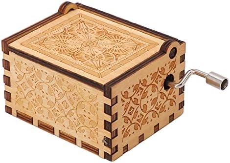קופסת מוסיקה של אוקויוניק יד -אוקייק, טירה בסגנון רטרו -ארכובה ביד בשמיים הגנת הסביבה קופסת מוסיקה עץ לתיבת מתנות לקישוט הבית