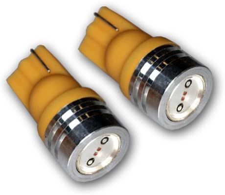 TuningPros LEDFSM-T10-AHP1 סמן צד קדמי נורות LED נורות T10 טריז, סט ענבר ענבר ענבר 2-PC