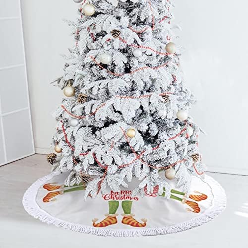 חצאית עץ חג המולד מחצלת בסיס עץ חג מולד שמח עם ציצית 30 חצאית עץ חג המולד חג המולד מחצלת עץ חג מולד חורף למסיבת חג חיצונית מקורה קישוטים לחג המולד