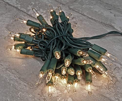אורות מיתרי חג המולד של Decobrite Decobrite 13ft 50 ct ברור על חוט ירוק אורות חג מולד מקורה לחדר שינה עץ