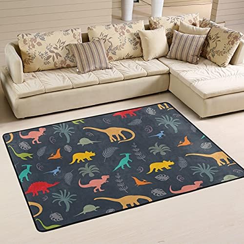 שטיחים גדולים של שטיחים רכים צלליות דינוזאור משתלת שטיח פליימאט לילדים משחק חדר שינה חדר חדר שינה 3 'x 2', שטיח תפאורה ביתית