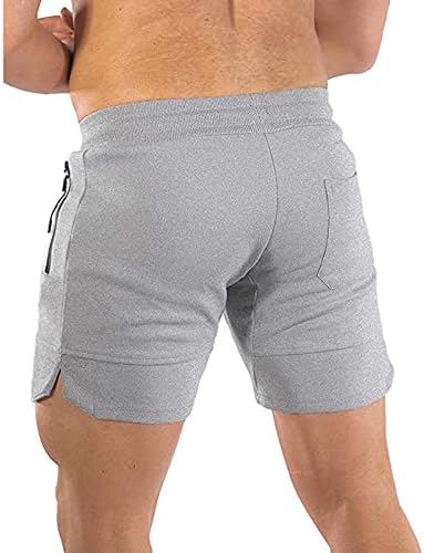 מכנסיים קצרים לאימון גברים 5 אינץ ' מכנסי כושר יבשים מהירים לגברים מכנסי ריצה אתלטיים עם כיסי רוכסן
