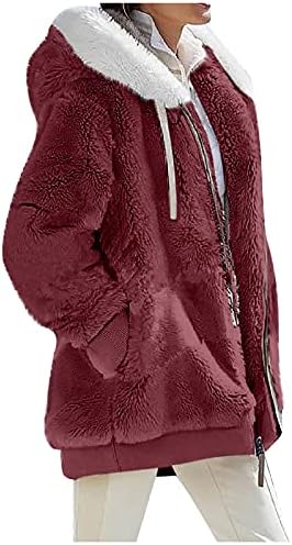 מעיל סנטה של ​​פוביגו, מועדון חורף שרוול ארוך לנשים קלאסי ברדס קלאס סוודר נפוח נוח סולידי zip up v
