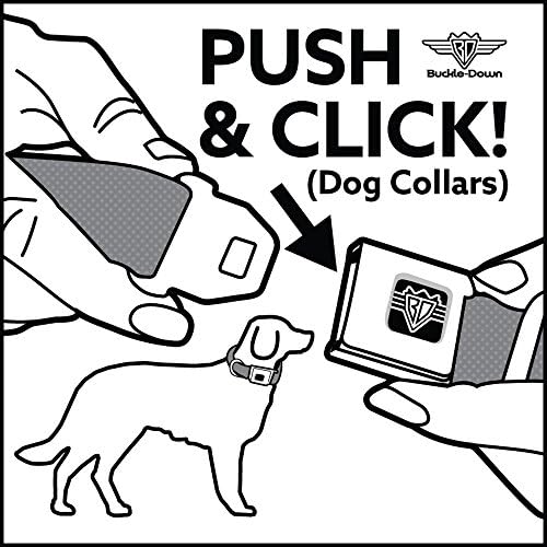 צווארון כלב אבזם אבזם חגורת בטיחות אבזם וינצ'סטר פנטגרם חזור על שחור לבן 18 עד 32 אינץ 'ברוחב 1.5 אינץ', רב צבע, DC-WSN005-WL