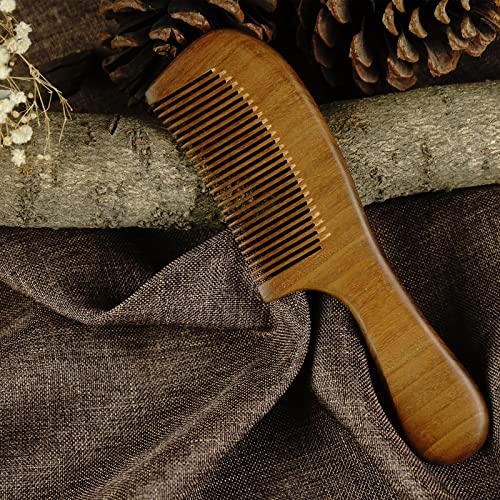 בעבודת יד עץ שיער מסרק עם טבעי הובנה אנטי סטטי זהב אלגום בסדר שן שיער קומבס ב מעודן קטיפה תיק…
