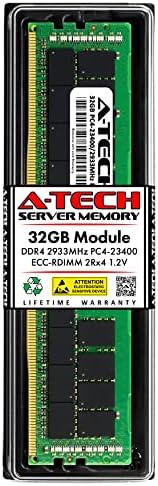 החלפת A-Tech 32GB ל- Dell 370-ADWK-DDR4 2933MHz PC4-23400 ECC רשום RDIMM 2RX4 1.2V-מקל זיכרון שרת יחיד
