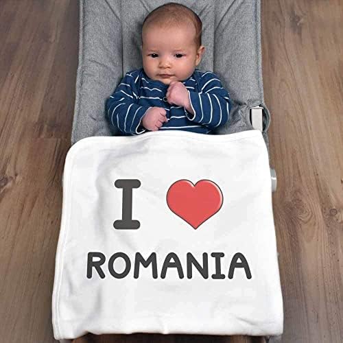 Azeeda 'אני אוהב רומניה' שמיכה / צעיף כותנה כותנה