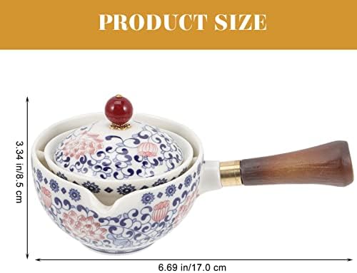 אונונה יפנית קומקום Kyusu Ceramic Ceramic קומקום יד צדדי רטרו סיר תה פילטר תה קומקום לשפוך קפה קפה עם ידית עץ למשרד ביתי סט תה נייד