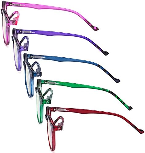 כוורן 5 חבילה אופנתי כחול אור מסנן משקפיים נשים-אנטי דיגיטלי בוהק סגלגל עגול מחשב משקפיים
