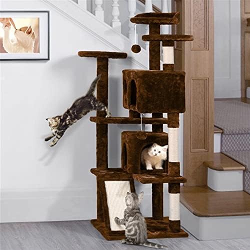 סמילמארט 54& 34; דירה כפולה חתול עץ עם מגרד פוסט מגדל