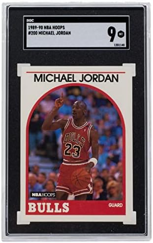 מייקל ג'ורדן 1989-90 NBA 200 שיקגו בולס חישוקים כרטיס כדורסל SGC MT 9 - קלפי כדורסל לא חתומים