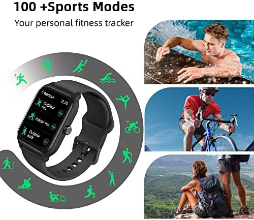 【2023 New】 שעון חכם לגברים נשים, 1.8 '' שעון גשש כושר אטום למים עם Alexa,, דופק Spo2 Monitor Sleep, 100+ ספורט, שעון חכם Bluetooth לאייפון אנדרואיד ...