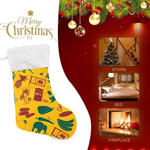 Pimilagu Sri-Lanka Country Symbers צבע גרבי חג המולד 1 חבילה 17.7 , גרביים תלויים לקישוט חג המולד