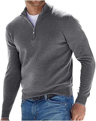 גברים של מעצב חולצות מוצק צבע חצי רוכסן סטנד צווארון ארוך שרוול סוודר קשמיר חולצה חם השפל חולצות