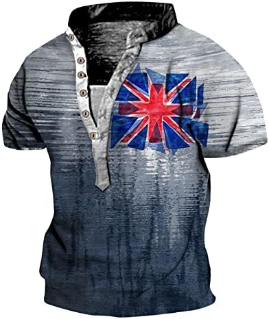 2023 כפתור הנלי גדול מדי מטה חולצות גברים מצחיקים הדפסת גרפיקה רגילה בכושר רגיל שרוול קצר צמרות קיץ