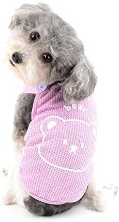 ראנפי ופל כלב חולצה עבור קטן כלב בנות דוב הדפסת בגדים לחיות מחמד עם ד-טבעת גור אביב קיץ תלבושות צ ' יוואווה יורקשייר טרייר חתולים הלבשה, סגול