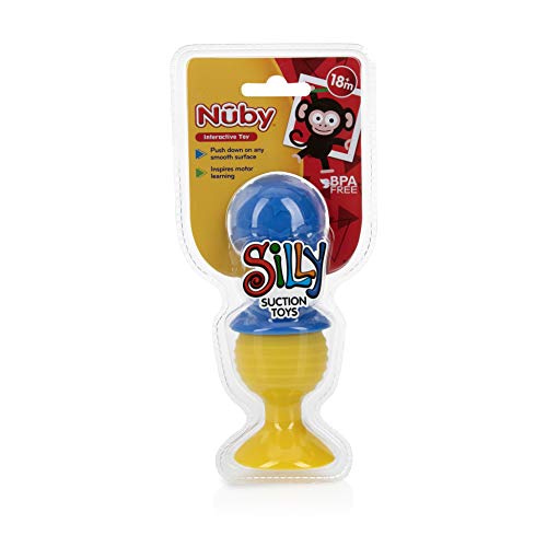 נובי טיפשי רעשן כדור אינטראקטיבי יניקה צעצועים, 2 חתיכה, כחול / צהוב