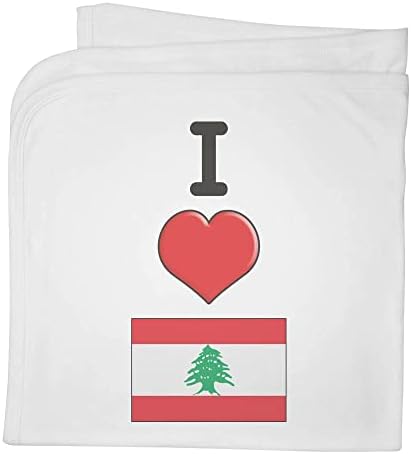 Azeeda 'אני אוהב לבנון' שמיכת תינוק / צעיף כותנה