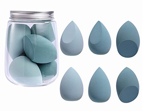 ספוג איפור 6 יחידות בלנדר ספוג עבור נוזל, קרם, ואבקה, צבעוני איפור ספוגים כחול צבע