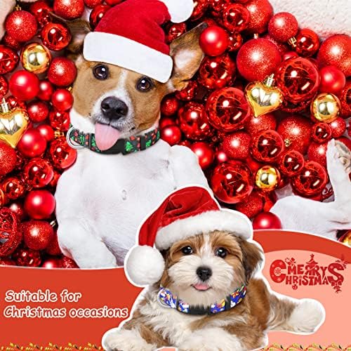 6 יח 'צווארוני כלבי חג המולד צווארוני חיות מחמד נופשים צווארוני גור מצחיקים צווארוני כלבים מתכווננים צווארוני כלבים בסיסיים נוחים עם אבזם פלסטי