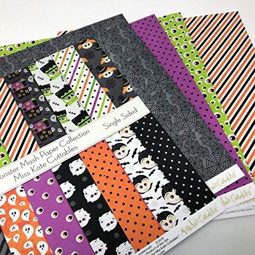 חבילת נייר תבניות - Monster Mash - אוסף המומחיות של Scrapbook Premium Premium Special Paper חד צדדי 12 x12 כולל 16 גיליונות - מאת מיס קייט חתכים