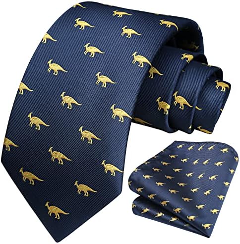 עניבות לגברים קלאסי כיף גברים של עניבות מטפחת עסקים חידוש בעלי החיים עניבת עניבה כיס כיכר סט