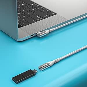 FASGEAR USB C כבל הרחבה 3ft 10 ג'יגה -סיביות USB 3.2 סוג C זכר לנקבה כבל 100W טעינה מהירה רעם 4 מאריך ניילון קלוע תואם עבור PSVR2/MacBook/iPad Pro 4/PS5 בקר -Grey