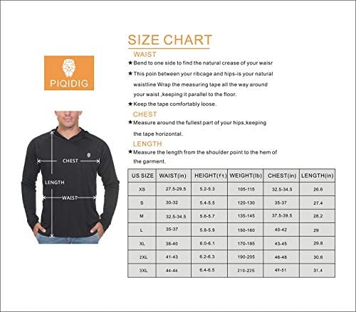 חולצות דייג לגברים שרוול ארוך - הגנת שמש SPF 50+ קפוצ'ונים של חולצת UV