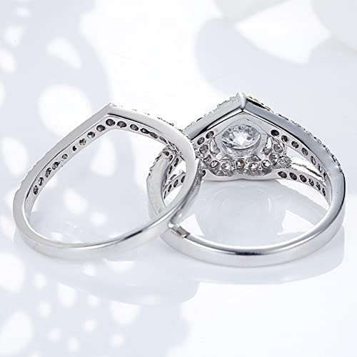 אביזרי זירקוניה יצירתיים טבעת סט טבעת טבעת אירוסין ליידי טבעות אופנה טבעות נירוסטה