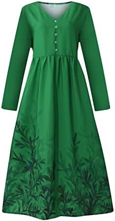 שמלות זורמות של נוקמופו לנשים כפתור מזדמן בצבע אחיד מודפס שמלת שרוול קצרה קטנה ומודפסת