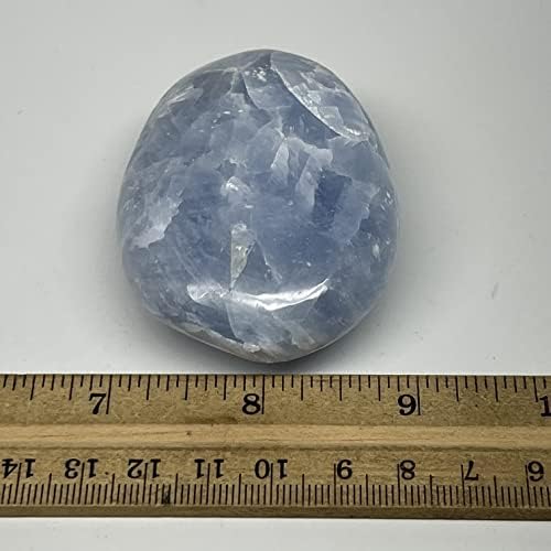 Watangems 131.5 גרם, 2.6 x 1.9 x 1.2 קלציט אבן קלציט כחולה, צורת גל אבן דקל ממדגסקר, ריפוי רייקי, אבני חן, צ'אקרה, B20702